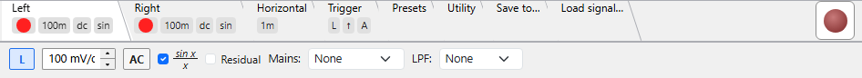 Left channel tab